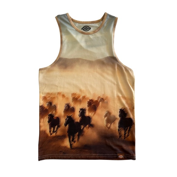 Horse Print Western Chic Dickies Tank Top NWT - Picture 3 of 5